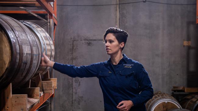 Head distiller Heather Tillott at Sullivan's Cove Distillery just outside Hobart. Photo: Chris Crerar