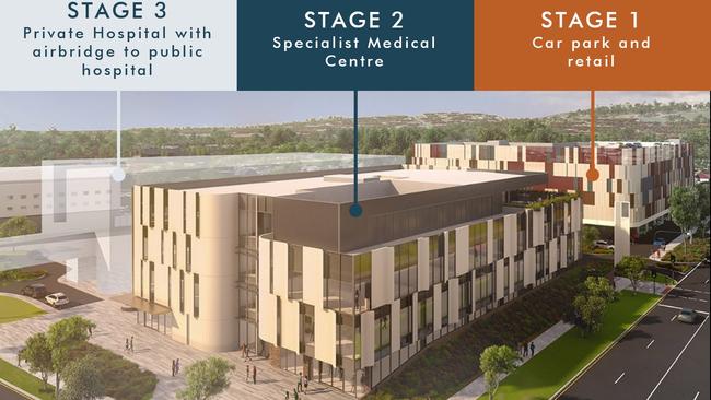 Artist's impression of the $165m healthcare precinct at Playford. Supplied by NorthWest Healthcare Properties Management