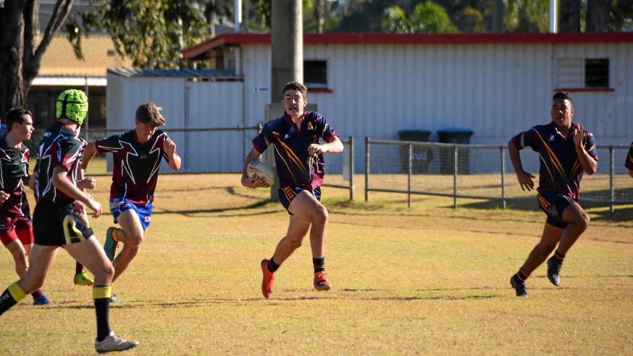 WINNING FORM: Harry Wilson on his way to scoring a try in the U18s Broncos Challenge semi-final. Picture: Claudia Williams