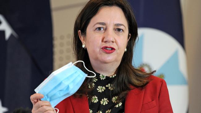 Annastacia Palaszczuk said it is important residents use the state’s COVID app when they dine out as masks become mandatory. Picture: NCA NewsWire/John Gass