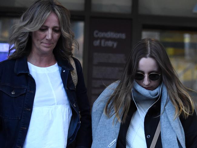 Sarah Ristevski (right) leaves court on Tuesday. Picture: Jay Town