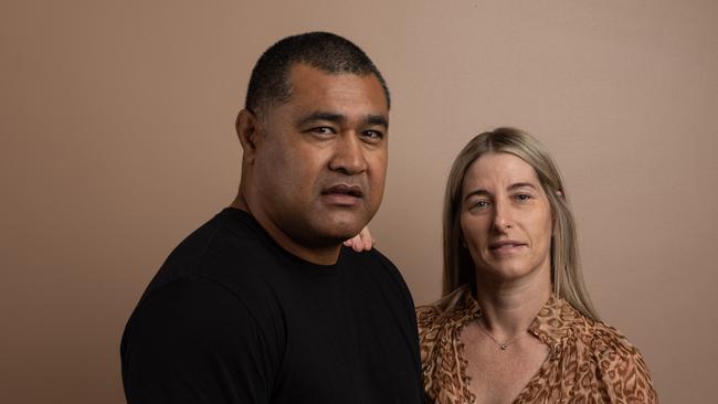 Former rugby union star Toutai Kefu and his wife Rachel. Photograph: David Kelly