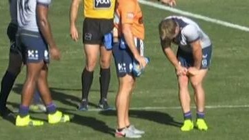 Harry Grant injured in Storm vs Knights trial.