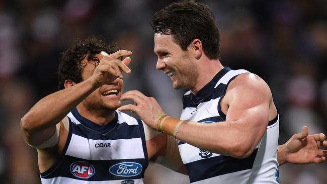 Patrick Dangerfield was at his brilliant best on Saturday night. Picture: AAP Images