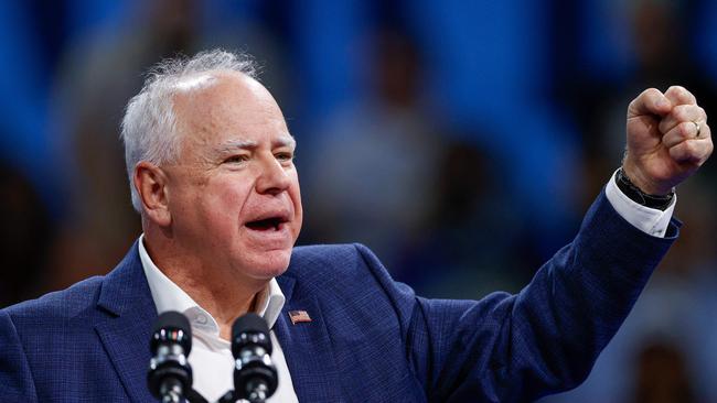 Democratic vice presidential candidate Tim Walz. Picture: AFP