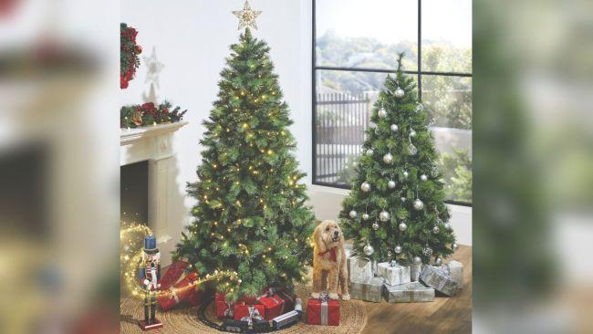 The ALDI pre-lit Christmas trees that have hit the middle aisle. Image: Supplied