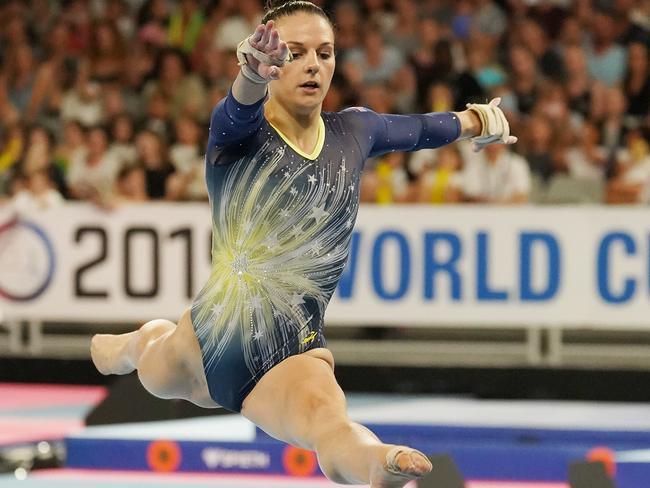 Emma Nedov will be the oldest member of the 13 gymnasts on the Olympic team. Picture: AAP Image/Stefan Postles