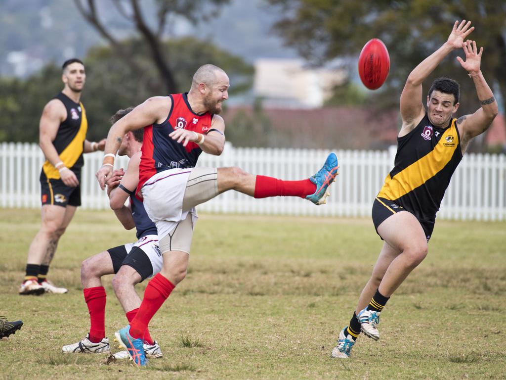 Tyhe Clarkson, Warwick. AFLDD, Toowoomba vs. Warwick. Saturday, 29th June, 2019.