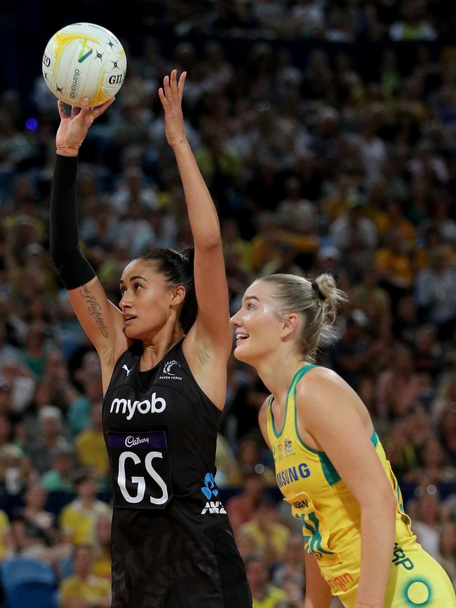 Maria Folau on court for New Zealand in 2019.