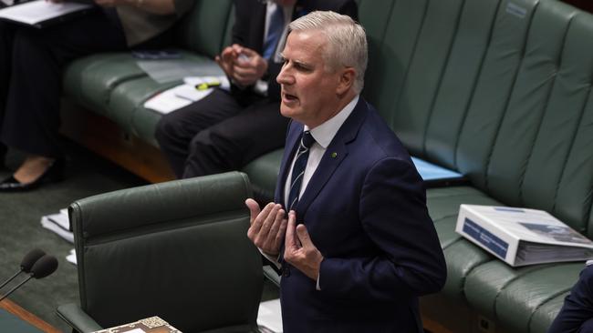 Michael McCormack leads the Coalition during question time today. Picture: NCA NewsWire / Martin Ollman