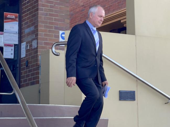 Peter Thomas McDougall is charged with manslaughter over the death of Kuttabul grandfather Gerardus Miltenberg over a fatal beach crash on December 24, 2021 at Ball Bay. Mr McDougall leaves Mackay courthouse on May 1 after the charge was committed to the supreme court. Picture: Janessa Ekert