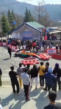 Race car crashes into spectators at rally