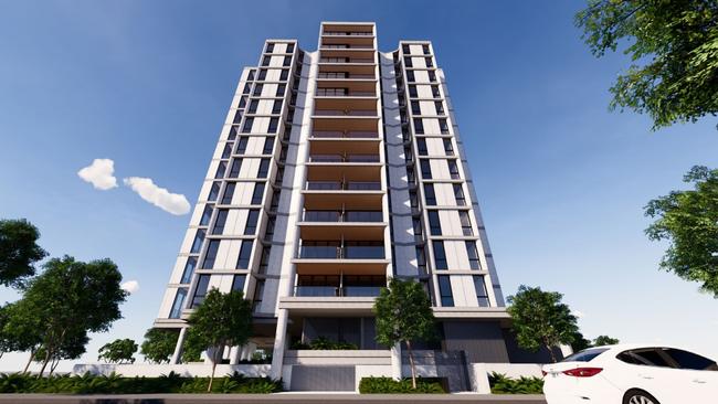 An artist’s impression of a proposed 14-storey tower planned for Palm Beach by H &amp; F Property Group. Picture: Supplied