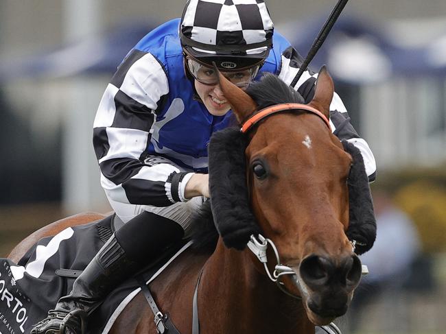 SYDNEY, AUSTRALIA - AUGUST 08: Louise Day on Wandabaa wins race 4 the De Bortoli Wines Handicap during Sydney Racing at Rosehill Gardens on August 08, 2020 in Sydney, Australia. (Photo by Mark Evans/Getty Images)