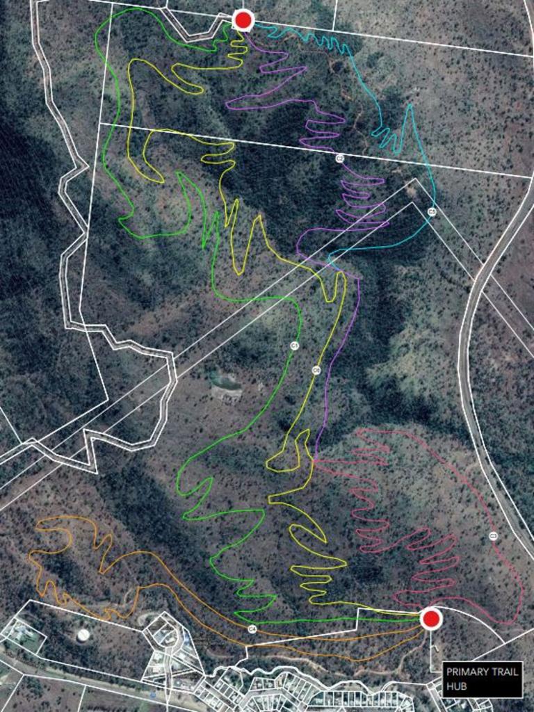 Overview map prepared by Dirt Art of proposed mountain bike trails in Collinsville as part of the Whitsunday Trails Concept Plan. Photo: Dirt Art