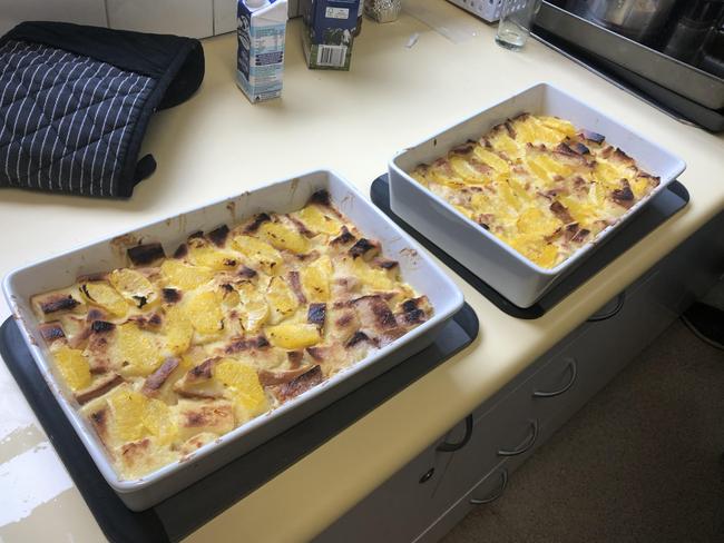 Brioche orange bread with custard created by participants of a Men's Kitchen Northern Beaches cooking skills session at the Forestville Community Hall on Friday. Picture: Jim O'Rourke