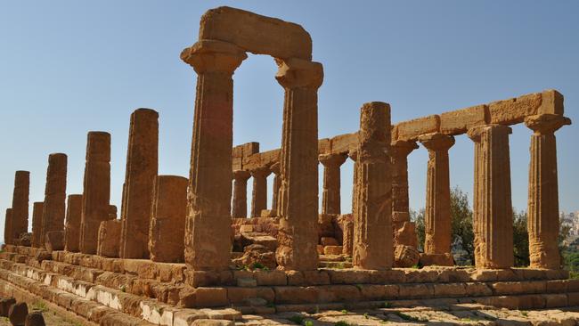 The Temple of Hera Lacinia in Agrigento, Sicily.