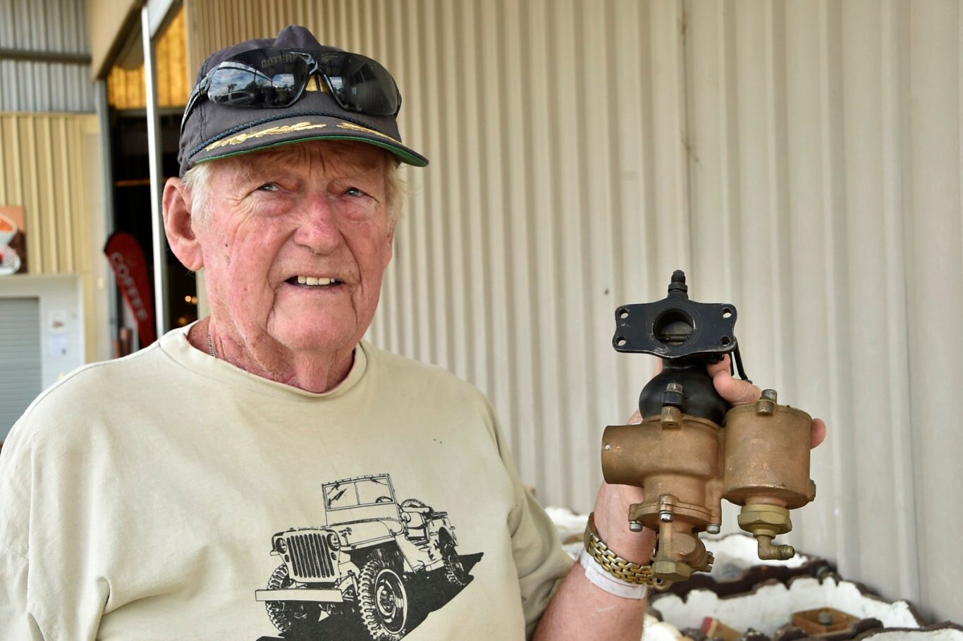 John Haken from Montys Garage Vintage Car Museum in Glenmorgan has been selling at the market for about 40 years. Stall holders set up for annual Swap Meet at Toowoomba Showgrounds. February 2019. Picture: Bev Lacey