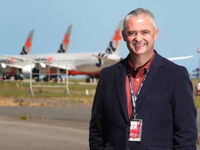 Avalon Airport head of operations Andrew Elliott and CEO CEO Justin Giddings. Picture: Alison Wynd