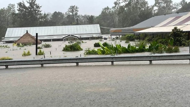 Ross Evans nursery on Moggill Rd at Pullenvale was inundated early this afternoon.