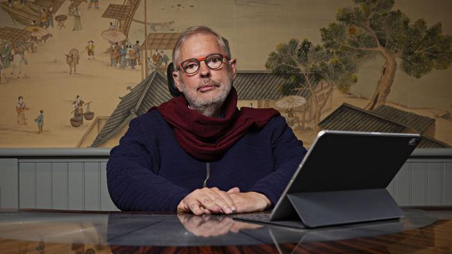 Bill Moss at his home office in the Blue Mountains. Picture: Adam Yip