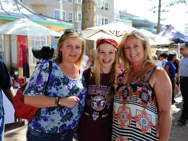 Jill Pellizzon of Dural, Georgia Croudace and Trena Croudace from Davidson, at the Manly Jazz festival in 2013. Picture: Virginia Young