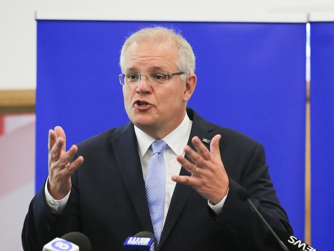 Prime Minister Scott Morrison at the Australian Paralympic Team announcement at Sydney Olympic Park.  Picture: Dylan Robinson