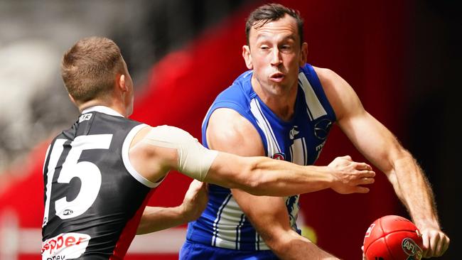 Ruckmen who can ruck all game, such as North Melbourne’s Todd Goldstein, will be valuable. Picture: AAP