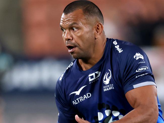 HAMILTON, NEW ZEALAND - MAY 04: Kurtley Beale of the Western Force warms up during the round 11 Super Rugby Pacific match between Chiefs and Western Force at FMG Stadium Waikato, on May 04, 2024, in Hamilton, New Zealand. (Photo by Michael Bradley/Getty Images)