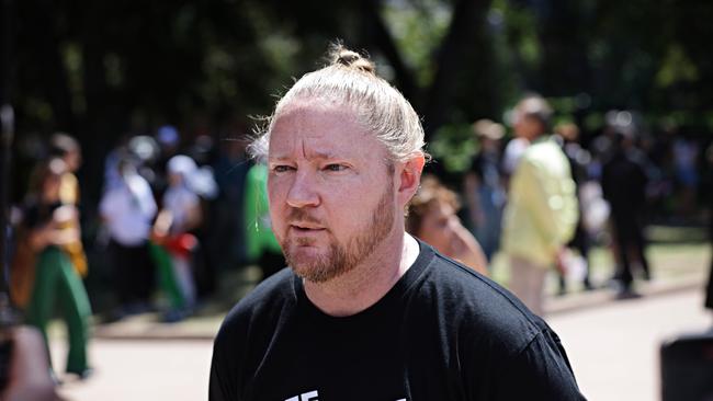 Josh Lees the co-organiser of the pro-Palestine protest. Picture: Adam Yip