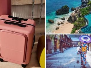 Upgrade your luggage, swan around the all-inclusive AYANA Segara Bali for less and jet set to Japan on Singapore Airlines for a steal. Picture: July/Facebook, Luxury Escapes, iStock