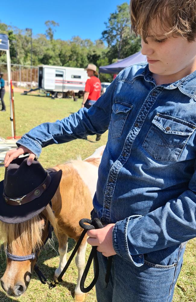 Leo Dilnot showing a miniature horse. Picture – contributed.