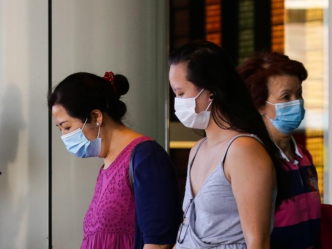 SYDNEY, AUSTRALIA - NewsWire Photos JANUARY, 11, 2021: Locals are seen wearing face masks inline with the new rules on mandatory mask wearing for Covid-19 when entering the shopping mall in Chatswood Sydney, Australia. Picture: NCA NewsWire / Gaye Gerard