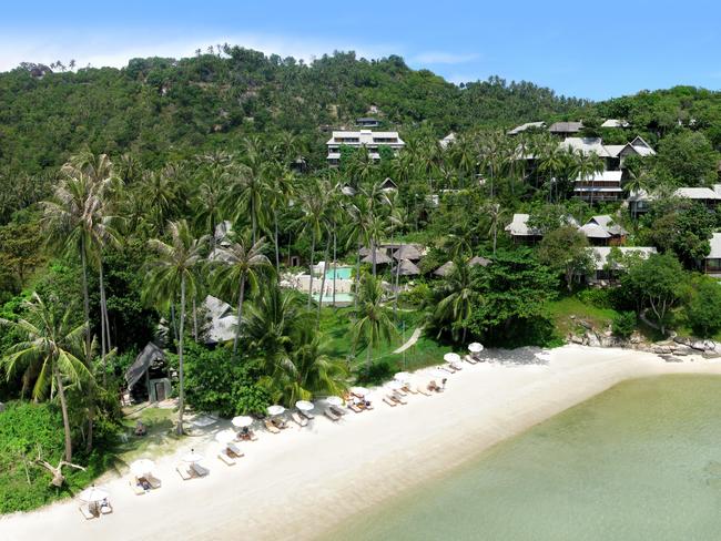 Aerial view of Kamalaya wellness resort on Koh Samui, Thailand.