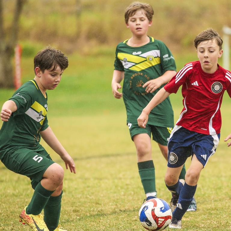 QAS V Michelton FC in the Premier Invitational Football Carnival at Nerang. Picture: Glenn Campbell