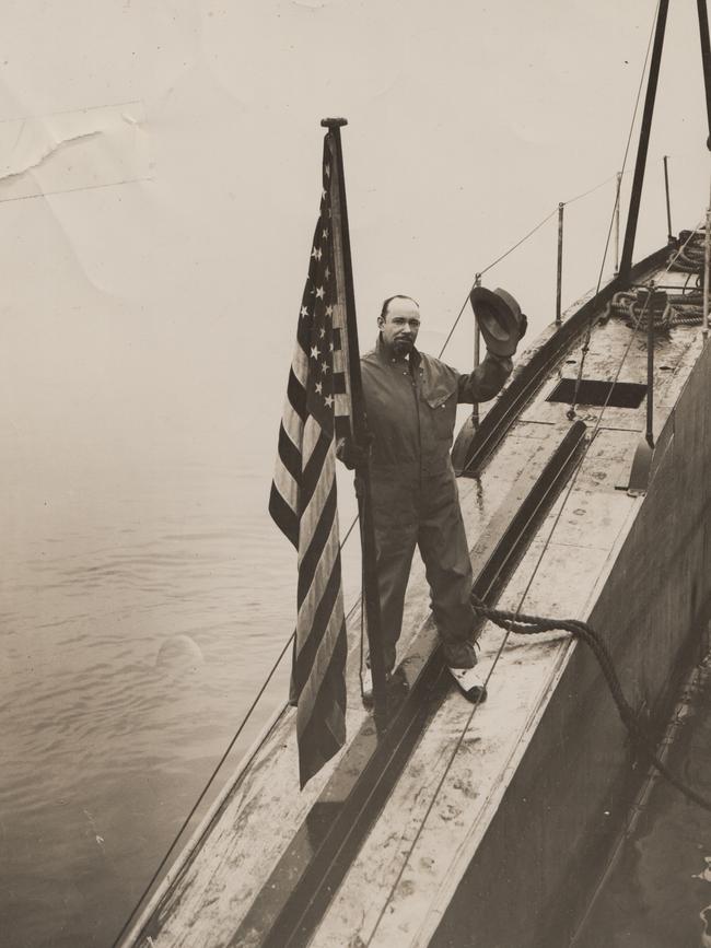 Sir Hubert Wilkins, who was rated at No.2, on his submarine Nautilus. Wilkins was an advocate of submarine travel and led an expedition to the North Pole in 1931. Picture: Bob Mayer