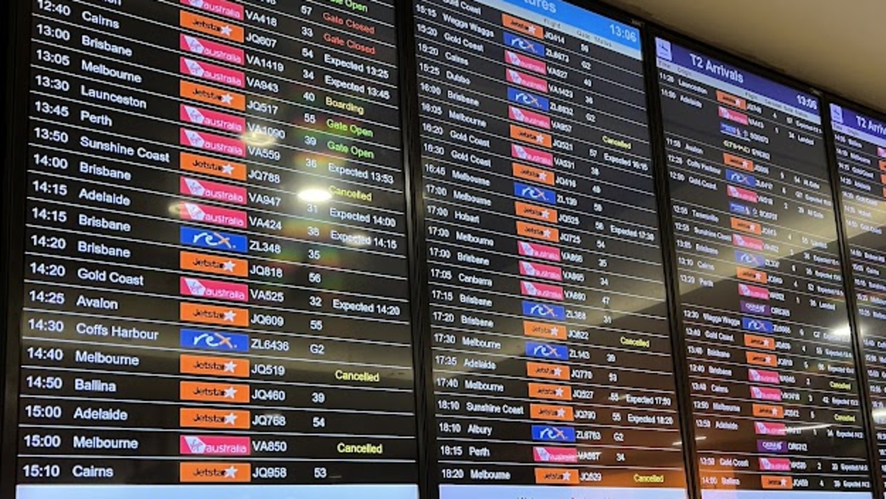 Travel chaos as 90kmh winds rock airport