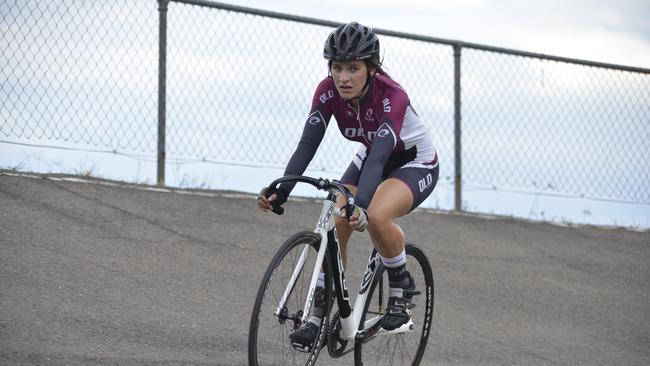 UPGRADES: Elsie van Hoof training on the Warwick Velodrome in preparation for a competition. Photo Gerard Walsh / Warwick Daily News