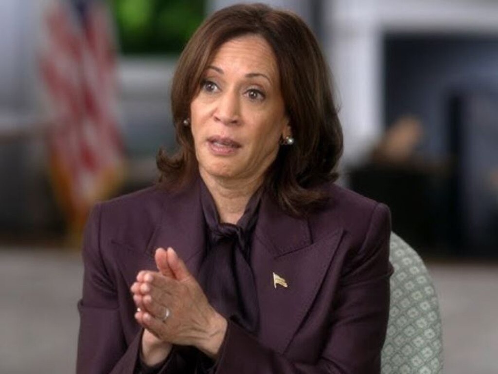 Kamala Harris was asked why she had “changed her position on so many things” during a tough sit-down interview. Picture: CBS