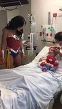 Little Paige Skarratts gets a visit from Wonder Woman