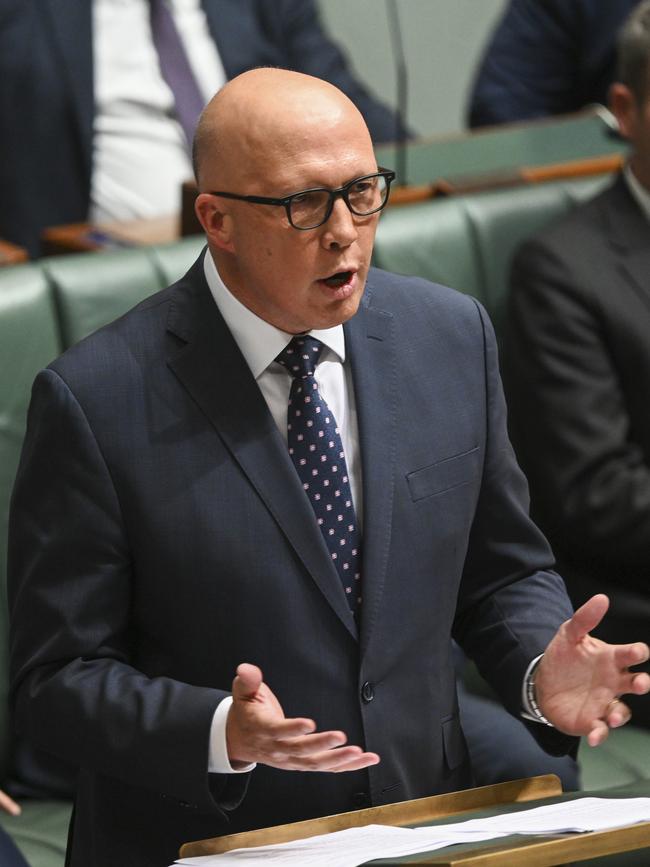 Peter Dutton proposes to ‘get our country back on track’. Picture: NCA NewsWire / Martin Ollman