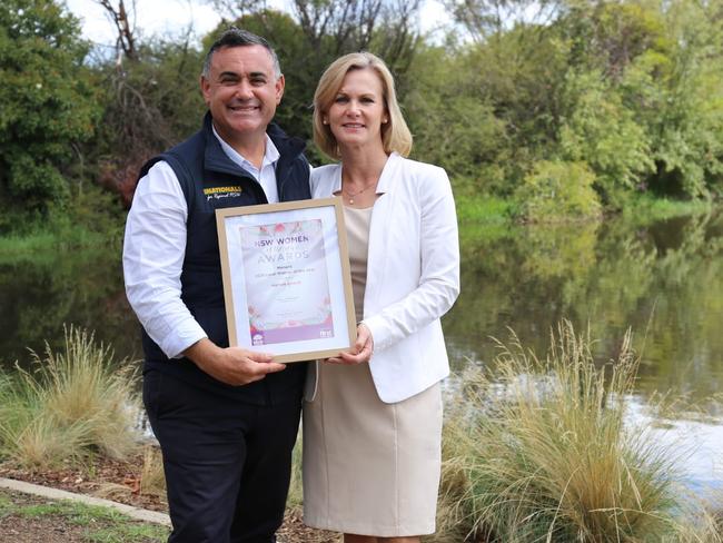 New candidate for Monaro Nichole Overall with the John Barilaro, the outgoing Deputy Premier.