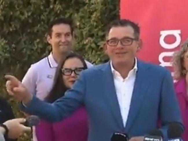 Victorian Premier Daniel Andrews confronts heckler at Midsumma Pride March press conference. Picture: 9 News