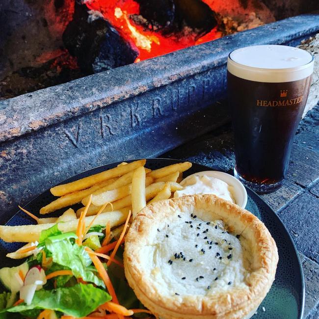 A housemade pie and pint at The Caledonian Inn, Robe. Picture: Supplied/Facebook