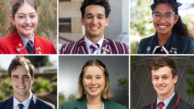 Six of South Australias school captains for 2025. Pictures: Supplied