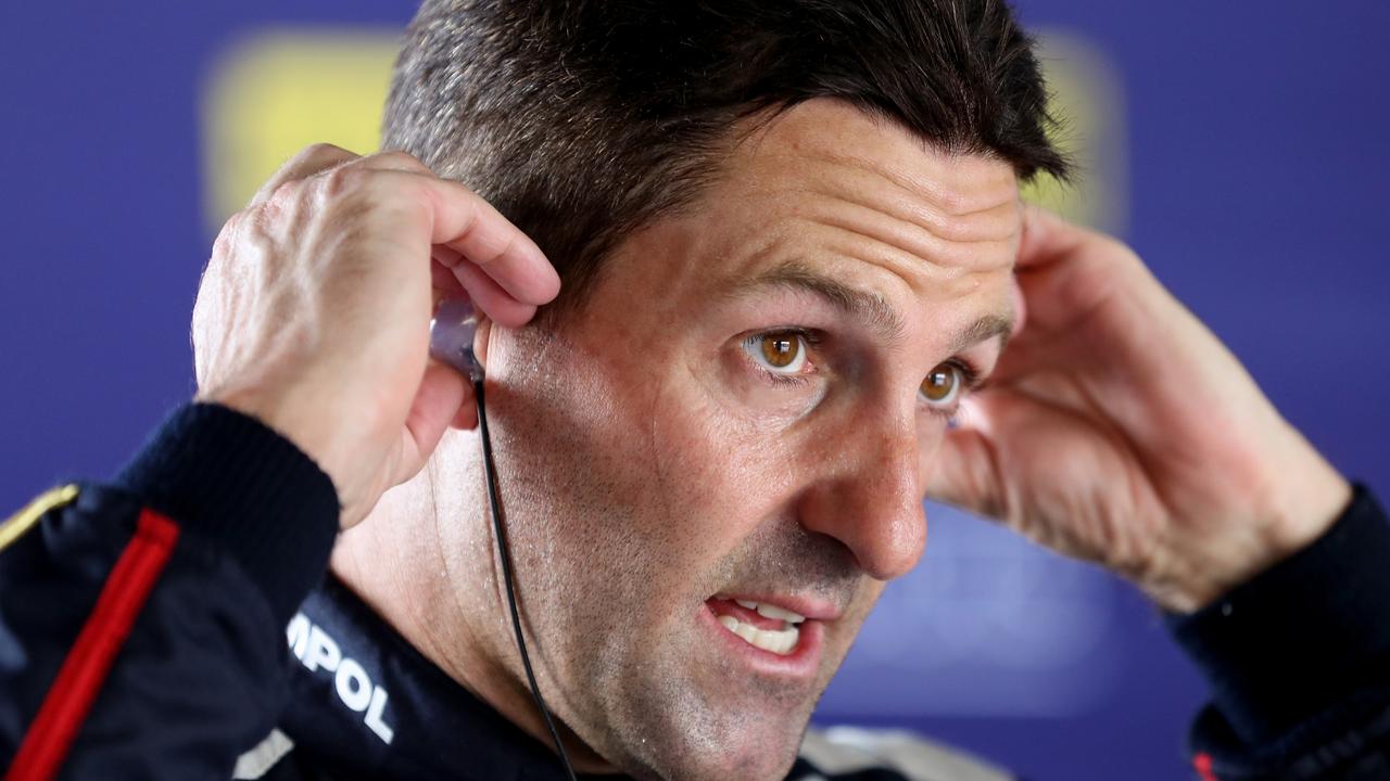 Jamie Whincup was not so happy. Photo by Brendon Thorne/Getty Images