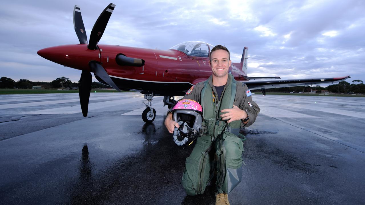 Graduate Pilot Officer Andrew Cary graduated from No 2 Flying Training School, flying PC-21 aircraft at RAAF Base Pearce this year. Picture: Chris Kershaw / Defence