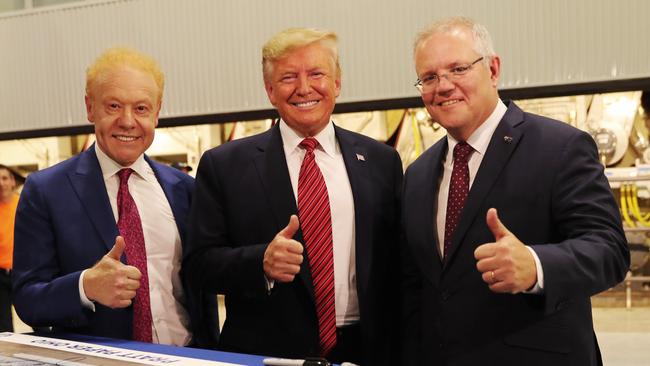 Anthony Pratt, Scott Morrison with Donald Trump in the US last week. Picture: Adam Taylor