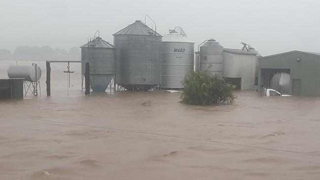 Dairy farmer Paul Weir’s sheds near Lismore. Picture: Twitter