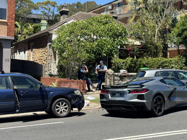 Bondi Rd in Bondi was sent into a scramble on Sunday after ambulance crews flocked to the scene of a multi-vehicle crash where a luxury Ferrari was involved. Picture: Supplied